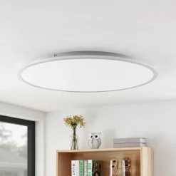 Lindby LED plafondlamp Narima, 4.000 K, Ø 80 cm, zilver