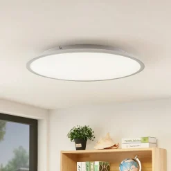 Lindby LED plafondlamp Narima, 4.000 K, Ø 60 cm, zilver