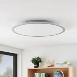 Lindby LED plafondlamp Narima, 4.000 K, Ø 60 cm, zilver