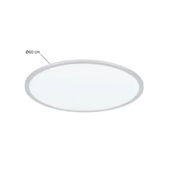 Lindby LED plafondlamp Narima, 4.000 K, Ø 60 cm, zilver