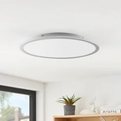 Lindby LED plafondlamp Narima, 4.000 K, Ø 50 cm, zilver