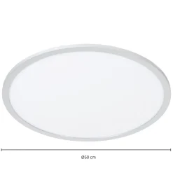 Lindby LED plafondlamp Narima, 4.000 K, Ø 50 cm, zilver