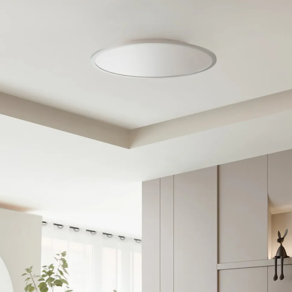 Lindby LED plafondlamp Narima, CCT, Ø 60 cm, zilver