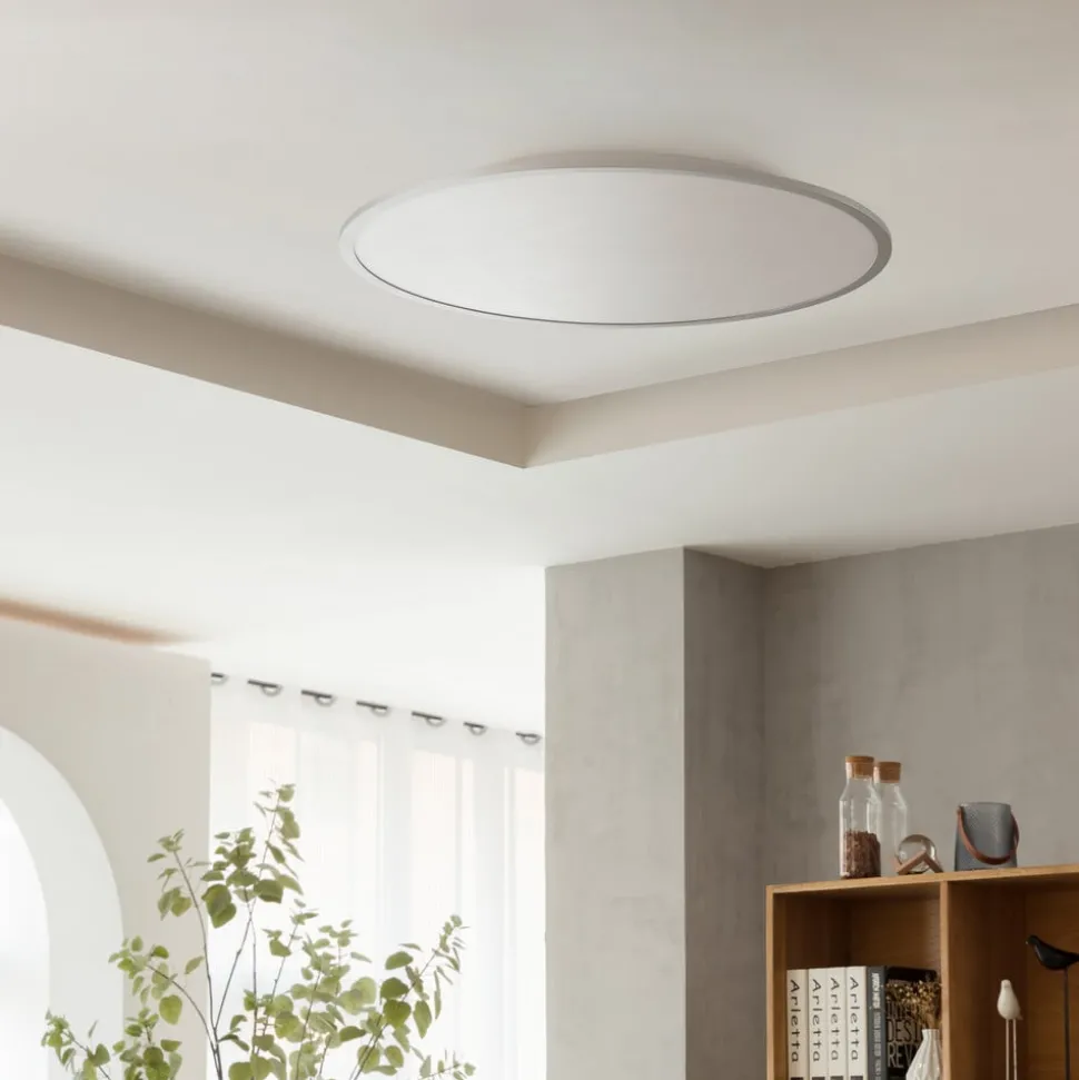 Lindby LED plafondlamp Narima, CCT, Ø 80 cm, zilver