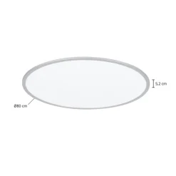 Lindby LED plafondlamp Narima, CCT, Ø 80 cm, zilver