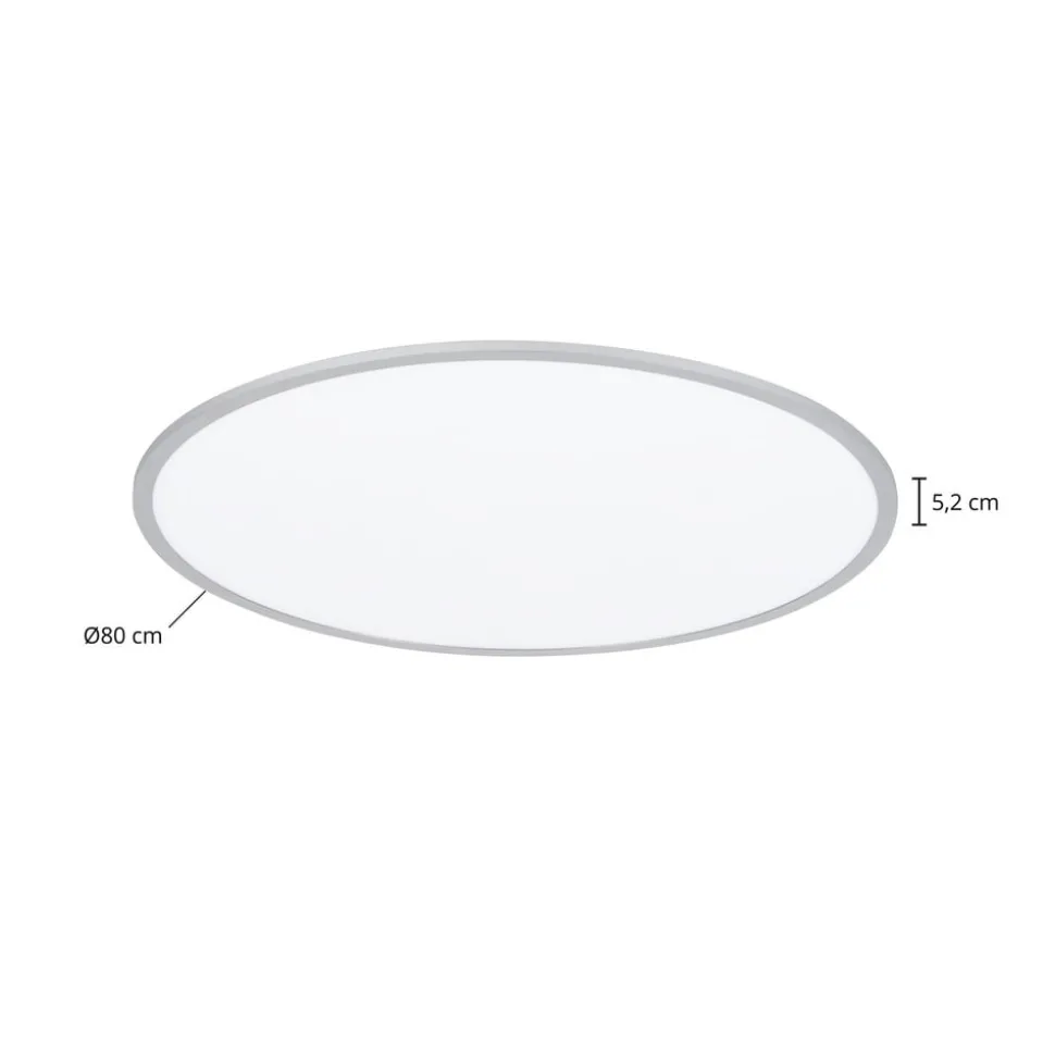 Lindby LED plafondlamp Narima, CCT, Ø 80 cm, zilver