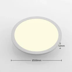 Lindby LED plafondlamp Narima, 4.000 K, Ø 30 cm, zilver