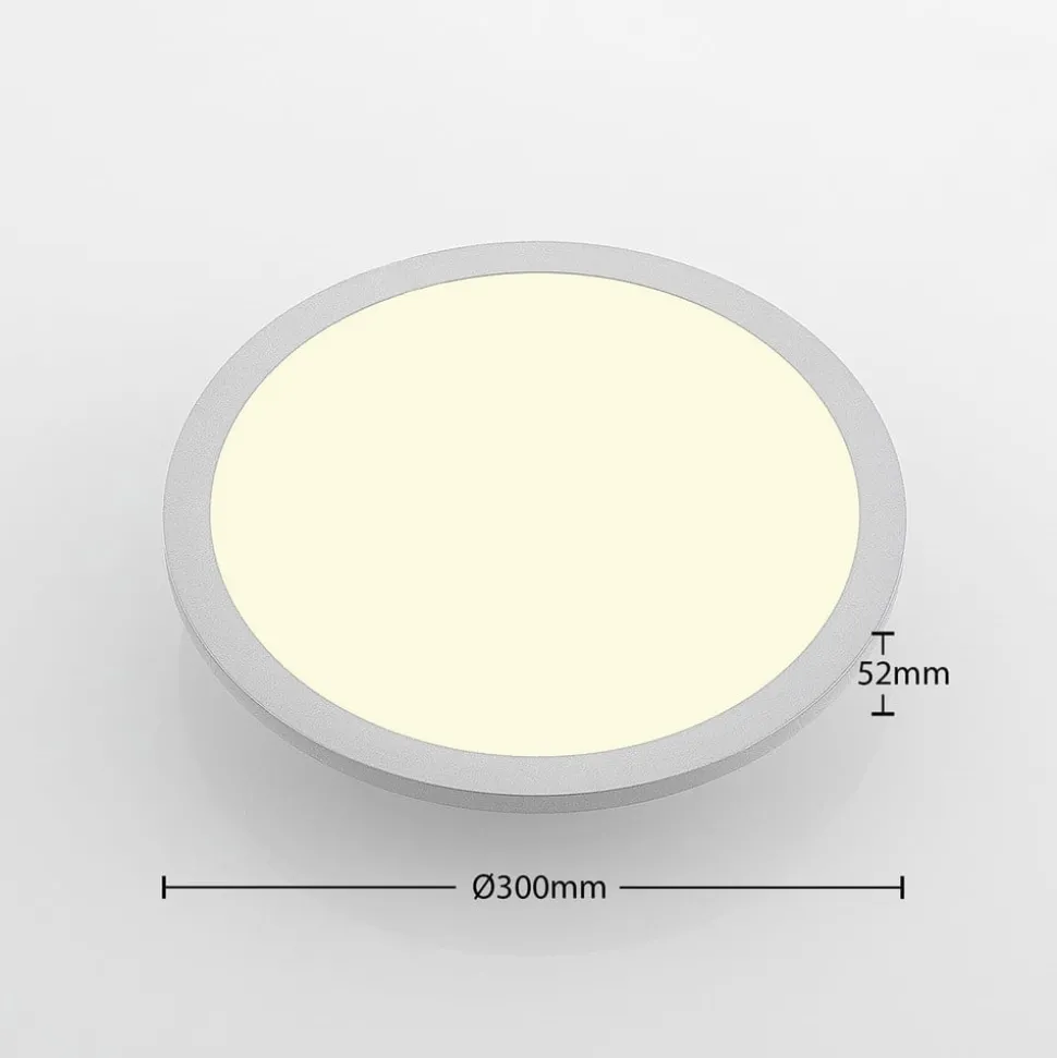 Lindby LED plafondlamp Narima, 4.000 K, Ø 30 cm, zilver