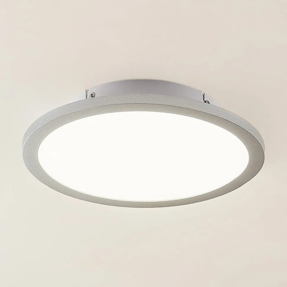 Lindby LED plafondlamp Narima, 4.000 K, Ø 30 cm, zilver