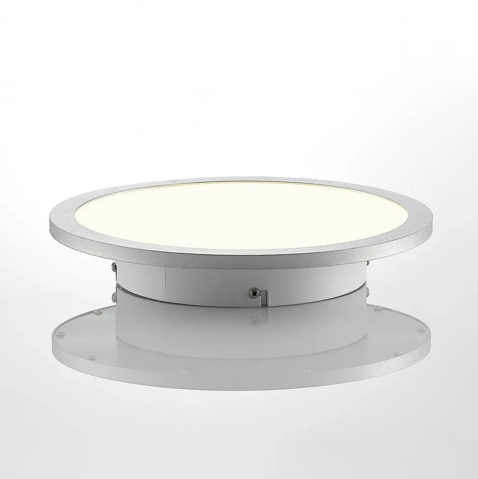 Lindby LED plafondlamp Narima, 4.000 K, Ø 30 cm, zilver