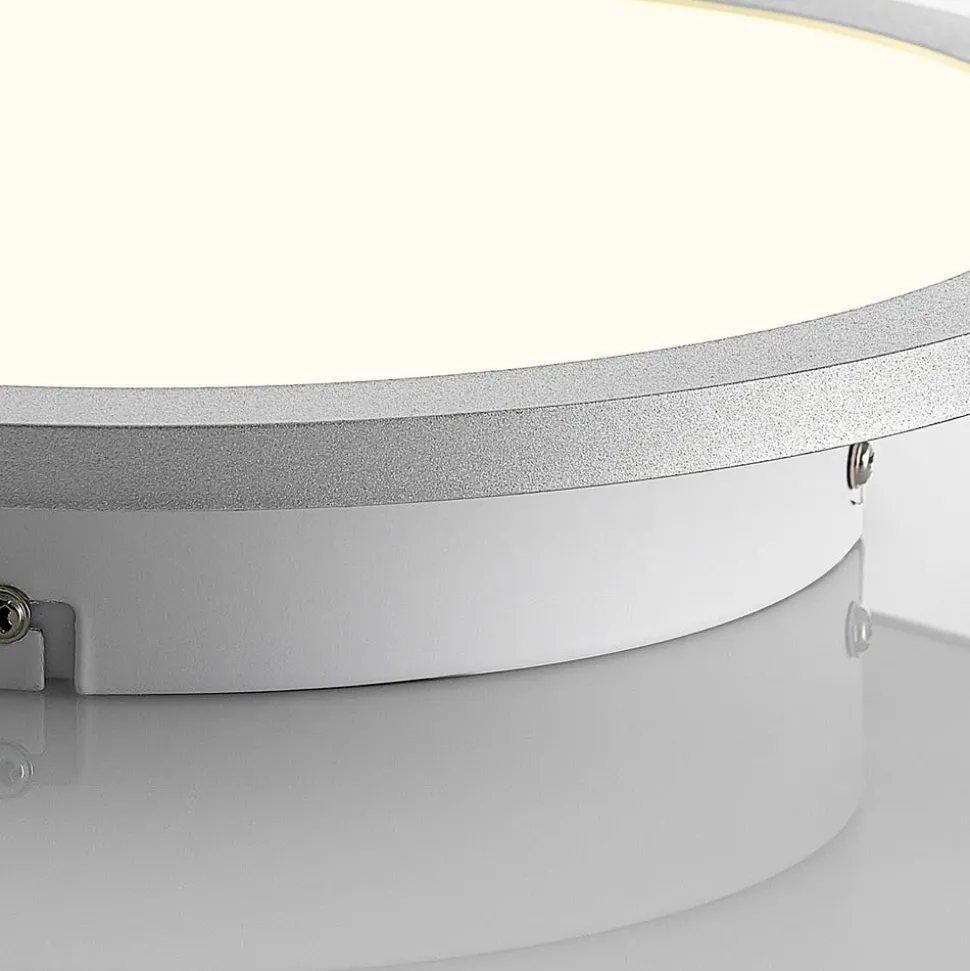 Lindby LED plafondlamp Narima, 4.000 K, Ø 30 cm, zilver