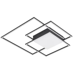 Lindby LED plafondlamp Nelinka, 60 cm, zwart, aluminium