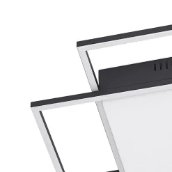 Lindby LED plafondlamp Nelinka, 60 cm, zwart, aluminium