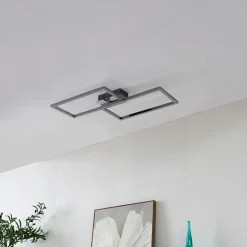 Lindby LED plafondlamp Panja, 35 cm, chroomkleurig, ijzer