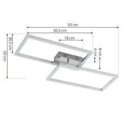 Lindby LED plafondlamp Panja, 35 cm, chroomkleurig, ijzer