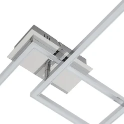 Lindby LED plafondlamp Panja, 35 cm, chroomkleurig, ijzer