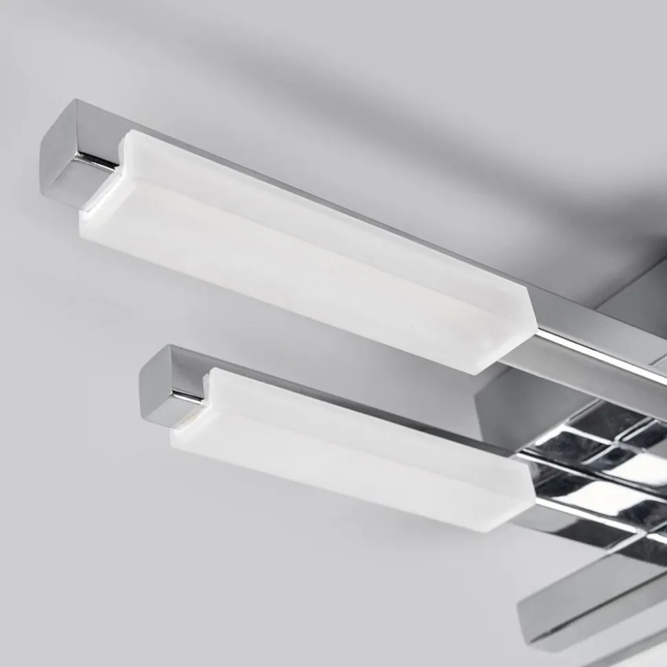 Lindby LED plafondlamp Patrik, 62 cm, 6-lamps, chroom, IP44