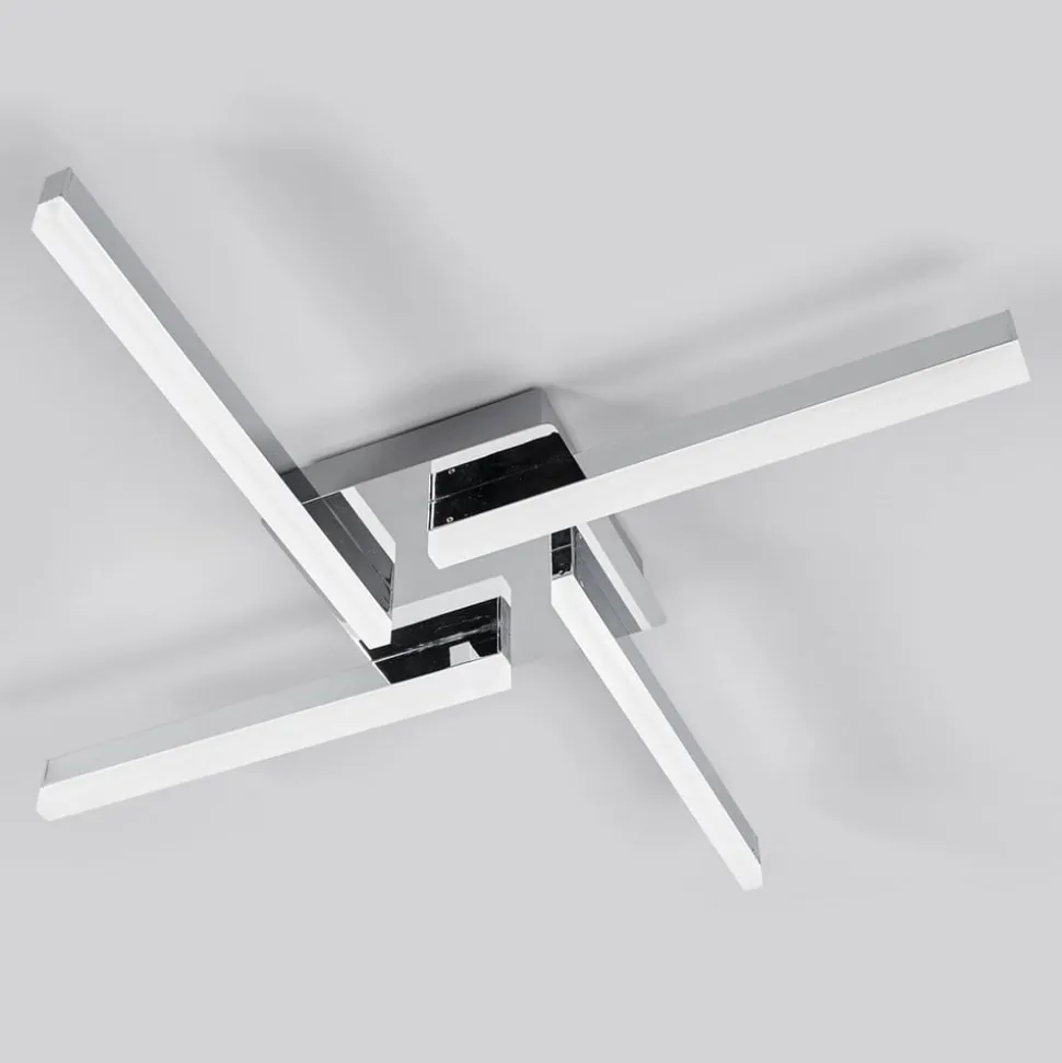 Lindby LED plafondlamp Patrik, 59 cm, 4-lamps, chroom, IP44