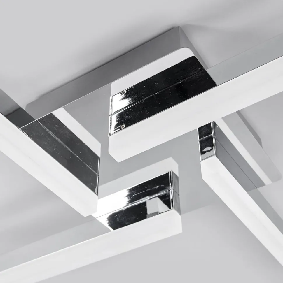 Lindby LED plafondlamp Patrik, 59 cm, 4-lamps, chroom, IP44