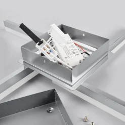 Lindby LED plafondlamp Patrik, 59 cm, 4-lamps, chroom, IP44