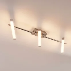 Lindby LED plafondlamp Pilou, 3-lamps, dimbaar, chroom