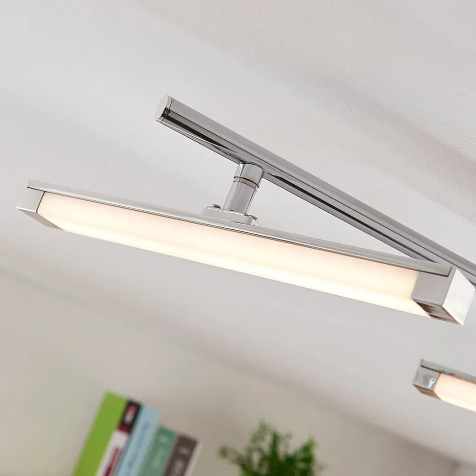 Lindby LED plafondlamp Pilou, 3-lamps, dimbaar, chroom