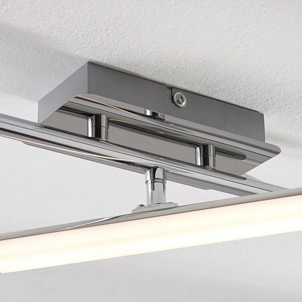 Lindby LED plafondlamp Pilou, 3-lamps, dimbaar, chroom