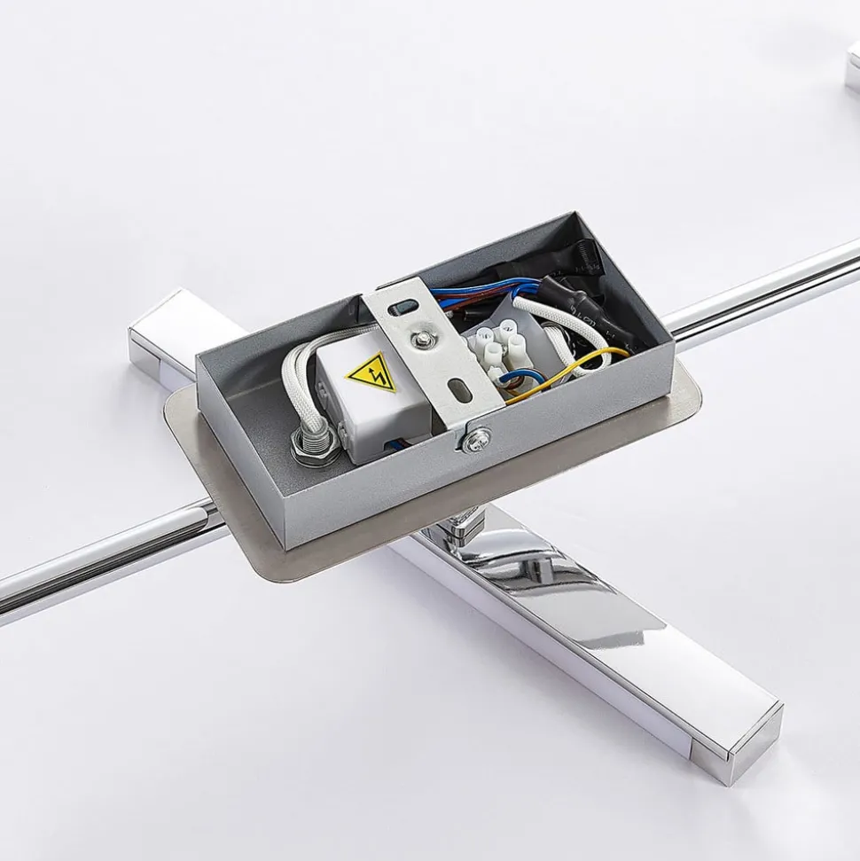 Lindby LED plafondlamp Pilou, 3-lamps, dimbaar, chroom