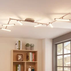 Lindby LED plafondlamp Pilou, 6-lamps, dimbaar, chroom