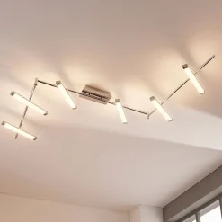 Lindby LED plafondlamp Pilou, 6-lamps, dimbaar, chroom
