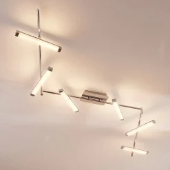 Lindby LED plafondlamp Pilou, 6-lamps, dimbaar, chroom