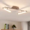 Lindby LED plafondlamp Pilou, 2-lamps, dimbaar, chroom