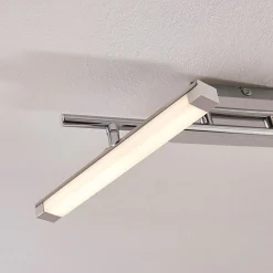 Lindby LED plafondlamp Pilou, 2-lamps, dimbaar, chroom