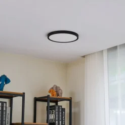 Lindby LED plafondlamp Pravin, Ø 30 cm, 3.000 K, zwart