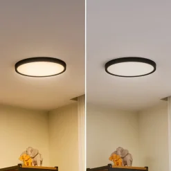 Lindby LED plafondlamp Pravin, Ø 30 cm, dimbaar, zwart