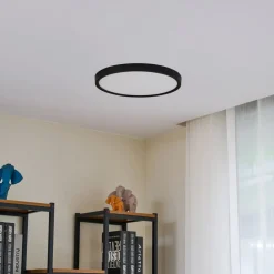 Lindby LED plafondlamp Pravin, Ø 40 cm, 3.000 K, zwart