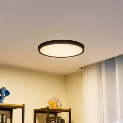 Lindby LED plafondlamp Pravin, Ø 50 cm, CCT, zwart