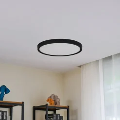 Lindby LED plafondlamp Pravin, Ø 50 cm, 3.000 K, zwart