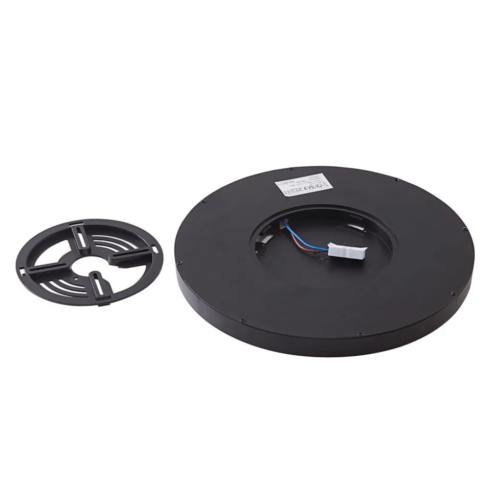 Lindby LED plafondlamp Pravin, Ø 50 cm, 3.000 K, zwart