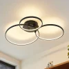 Lindby LED plafondlamp Rayk, zwart, metaal, 77 cm, dimbaar