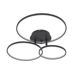 Lindby LED plafondlamp Rayk, zwart, metaal, 77 cm, dimbaar