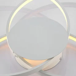 Lindby LED plafondlamp Riley, wit, metaal, 80 cm, dimbaar