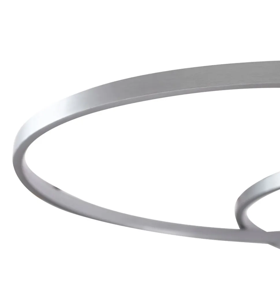 Lindby LED plafondlamp Riley, aluminiumkleurig, metaal, dimbaar