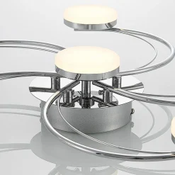 Lindby LED plafondlamp Rouven, spiraalvorm, 6-lamps, grijs