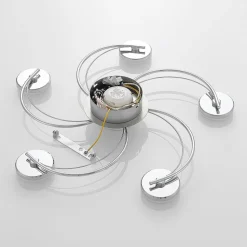 Lindby LED plafondlamp Rouven, spiraalvorm, 6-lamps, grijs