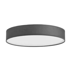 Lindby LED plafondlamp Saira, Ø 40 cm, grijs, textiel