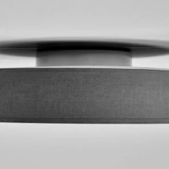 Lindby LED plafondlamp Saira, Ø 40 cm, grijs, textiel