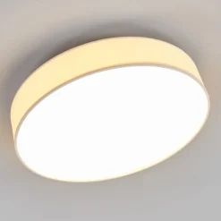Lindby LED plafondlamp Saira, Ø 40 cm, wit, textiel