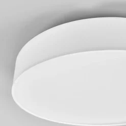 Lindby LED plafondlamp Saira, Ø 40 cm, wit, textiel