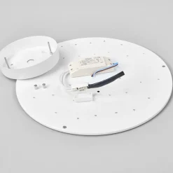 Lindby LED plafondlamp Saira, Ø 40 cm, wit, textiel